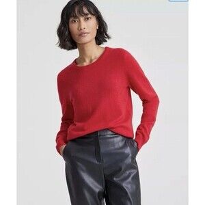 Charter Club Red Luxury 100% Cashmere Crew Neck Pullover Sweater Women XS